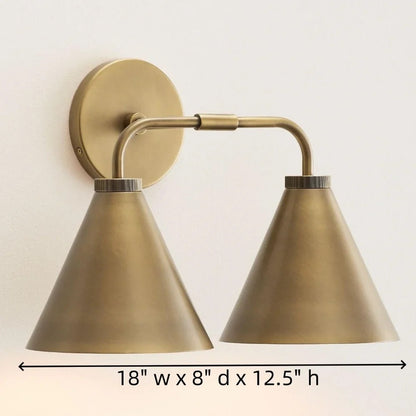 Kaelen Retro Cooper Cone Sconce Light