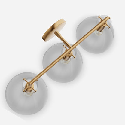 York Minimalist 3-Light Glass Globe Metal Wall Light