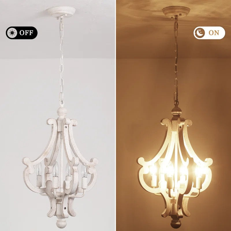 Astridina Rustic Antique Wooden French Country Chandelier