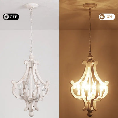 Astridina Rustic Antique Wooden French Country Chandelier