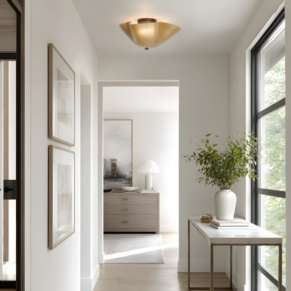 Esmay Modern Wavy Glass Fazzo Flush Mount Ceiling Light