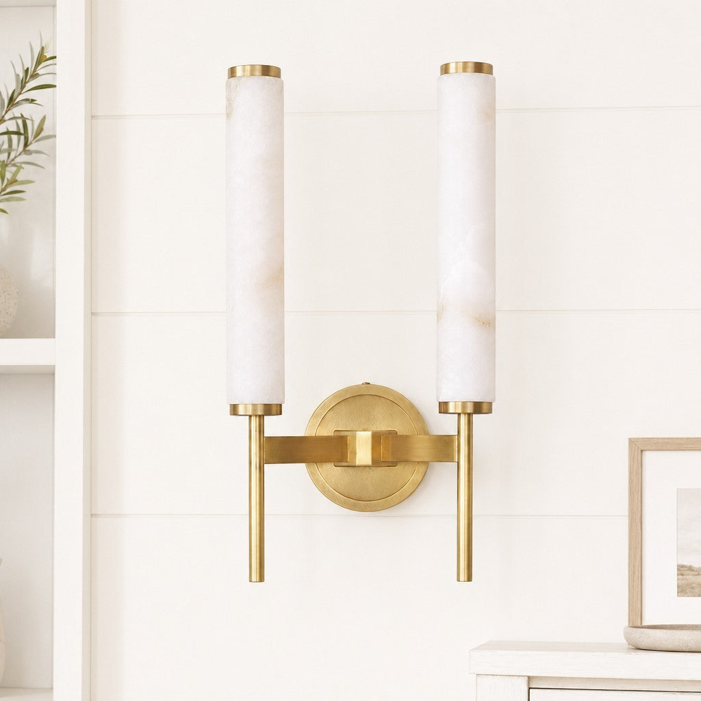 Ozora Candle Alabaster Sconce