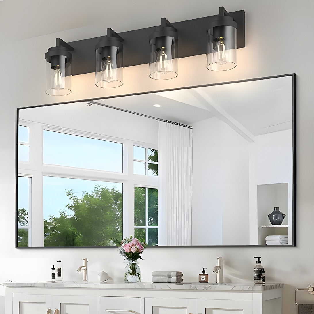 Pyros Farmhouse Clear Glass Cylinder Vanity Wall Light