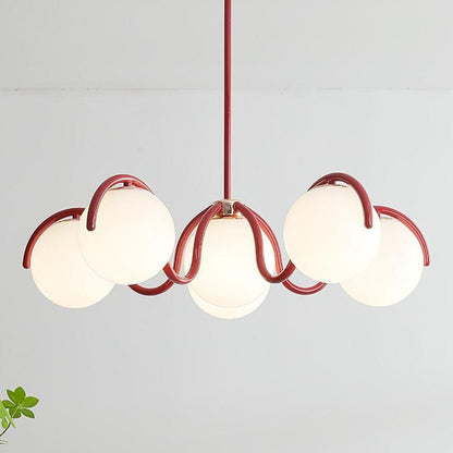 Mian Modern Curve Glass Globe Chandelier