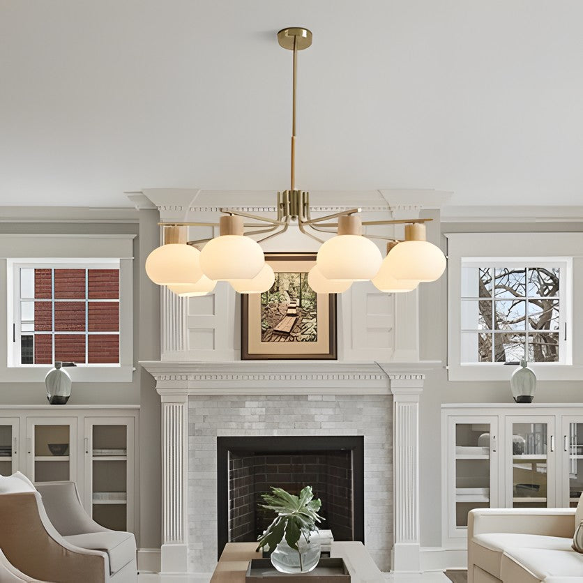 Jesper Gold Modern Frosted Glass Chandelier