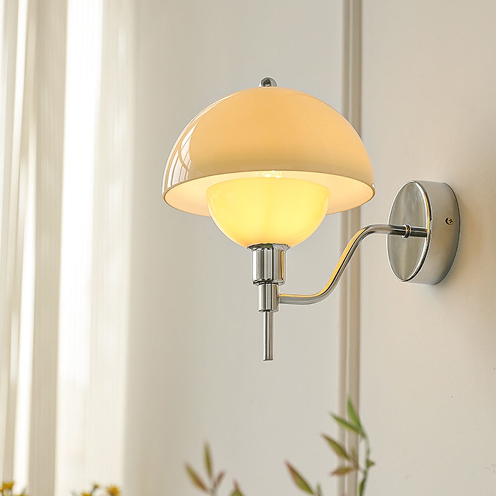 Xavra French Bauhaus Mushroom Glass Aisle Wall Lamp