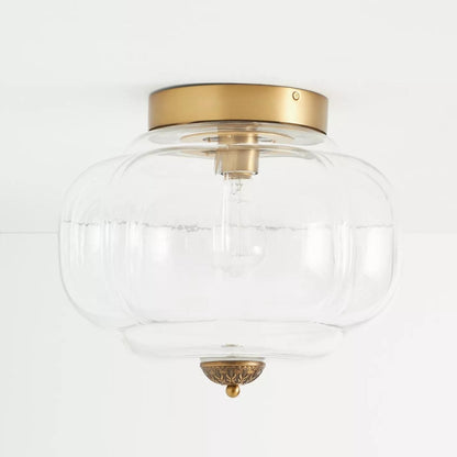 Ozita Retro Milk Glass Semi Flush Mount Eloise Ceiling Light