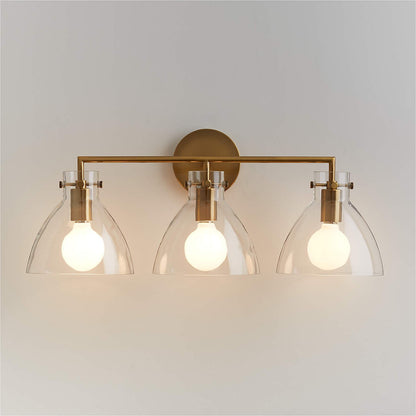 York Minimalist 3-Light Glass Globe Metal Wall Light