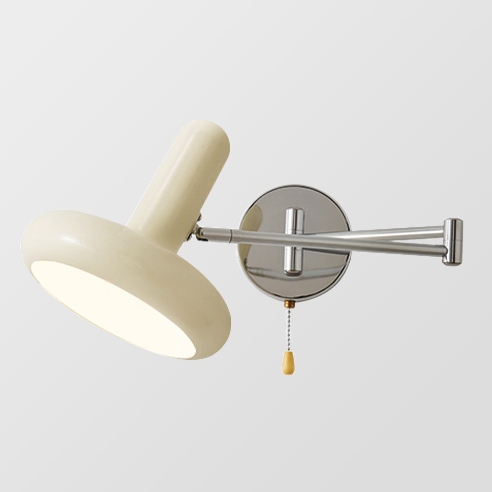 Kira Modern Bauhaus White Swing Arm Wall Light