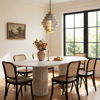 Kaelyn Bottle Shade Stained Striped Glass Pendant Light