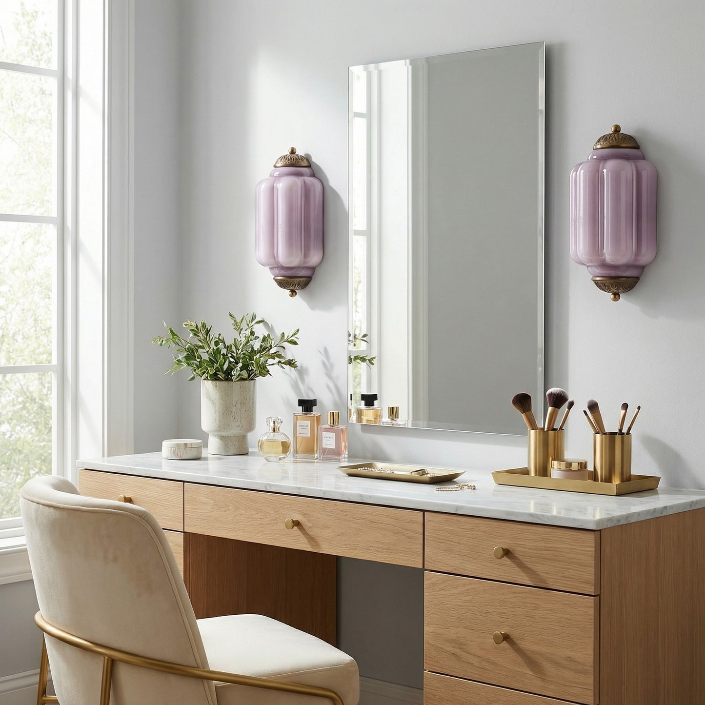 Michael Vintage Eloise Milk Glass Flush Wall Light