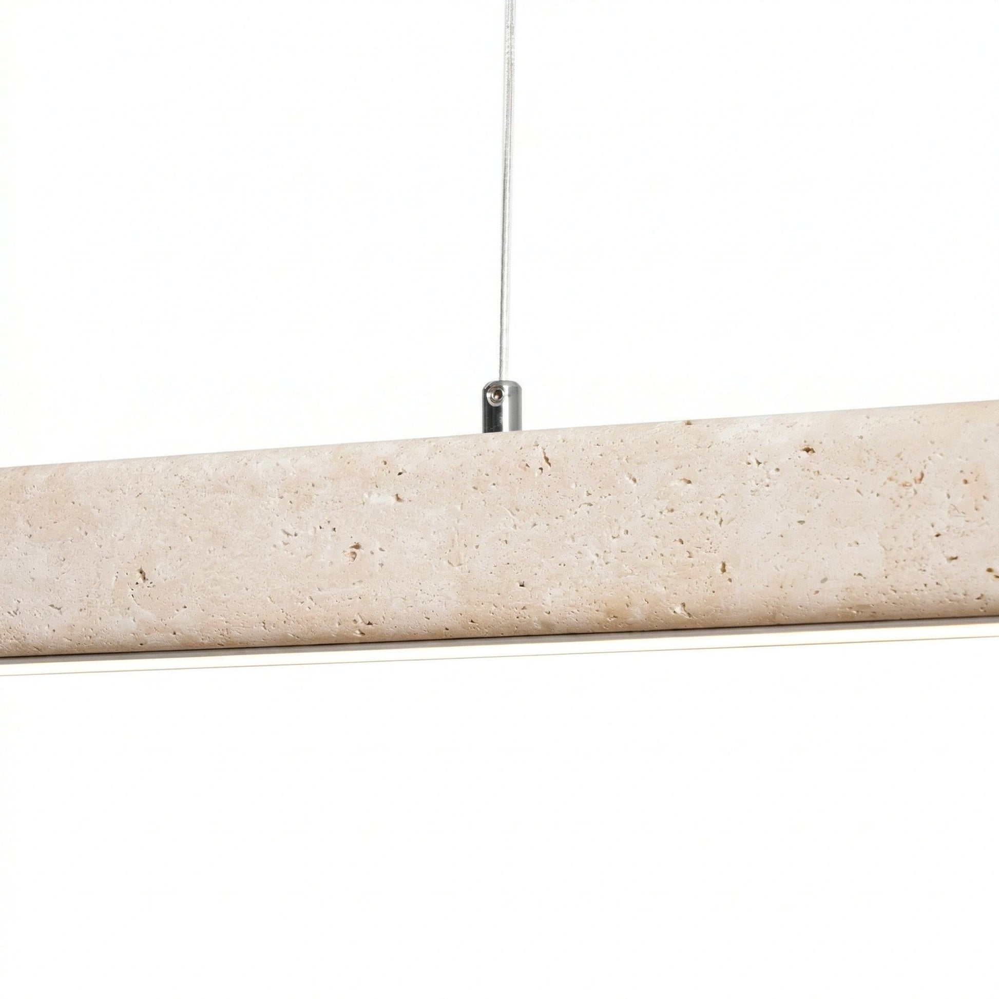 Umberto Minimalist Travertine Linear Pendant Light