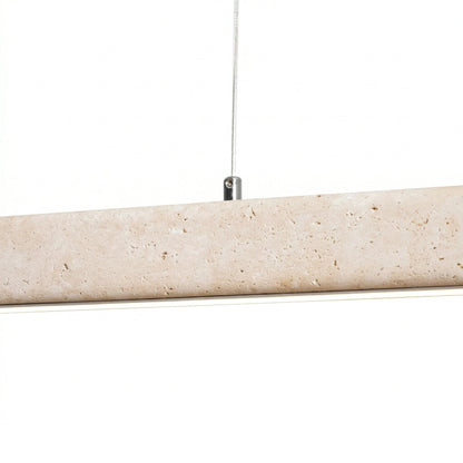 Umberto Minimalist Travertine Linear Pendant Light