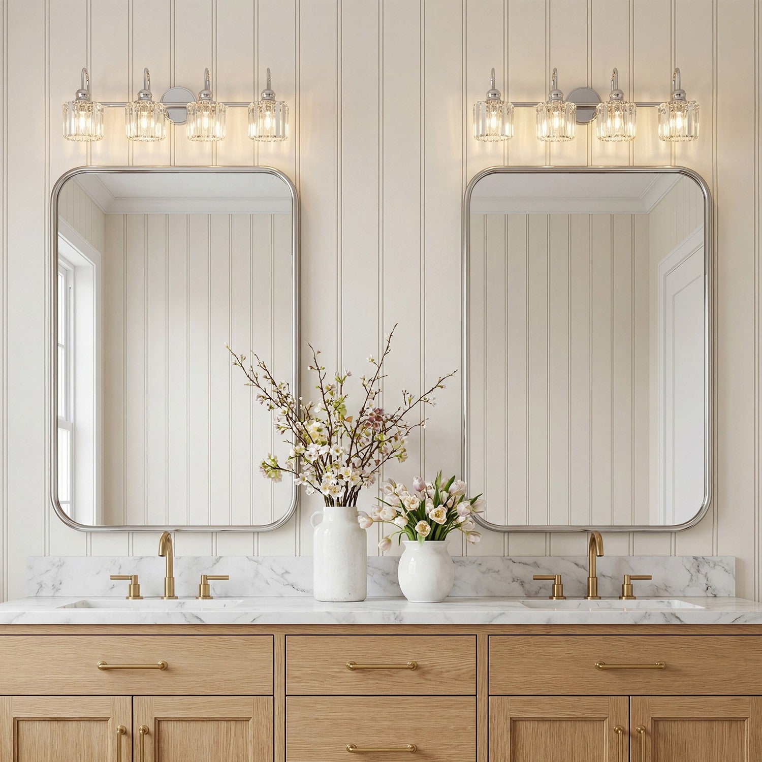 Naeris Modern Square Crystal Wall Sconce