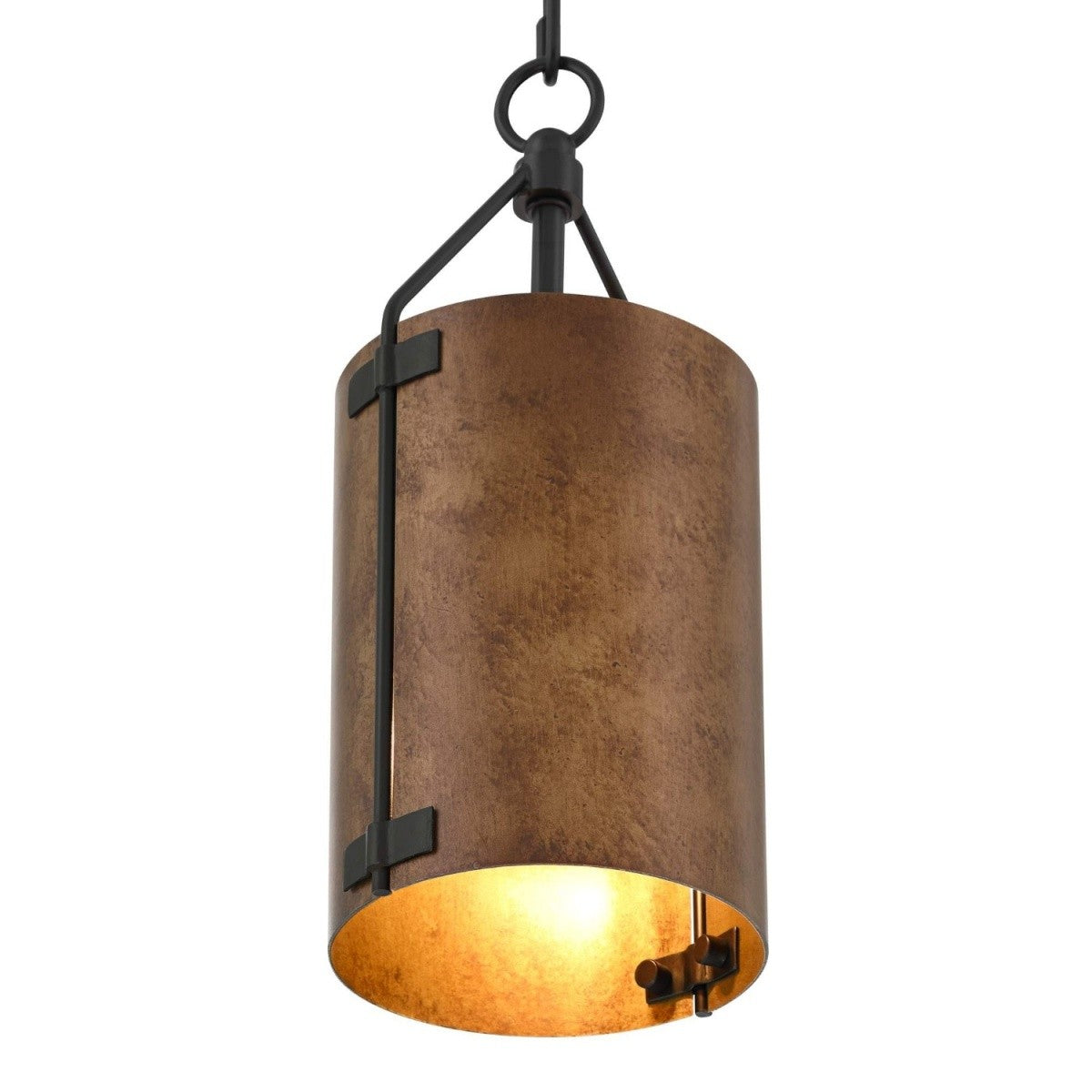 Grange Industrial Rustic Bronze Cylinder Pendant Light