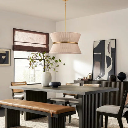 Emily Modern 4 Light Rope Shade Drum Chandelier