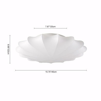 Savionne White Silk Seashell Flush Mount Light