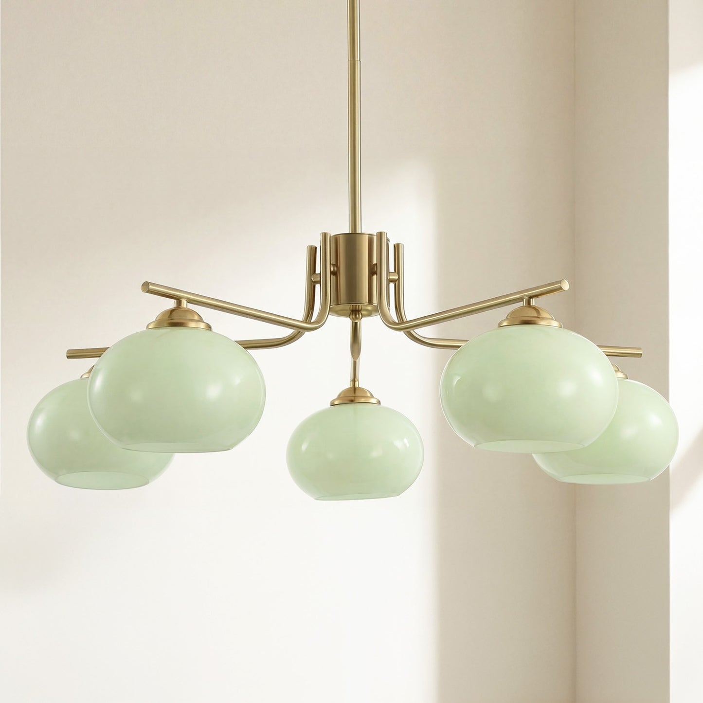 Kairox Mid Century Bauhaus Large Glass Globe Sputnik Chandelier
