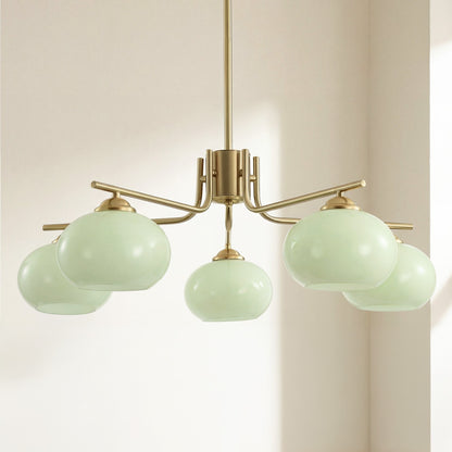 Kairox Mid Century Bauhaus Large Glass Globe Sputnik Chandelier