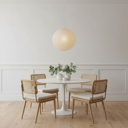 Sorell Minimalist Ribbed Paper Globe Pendant Light