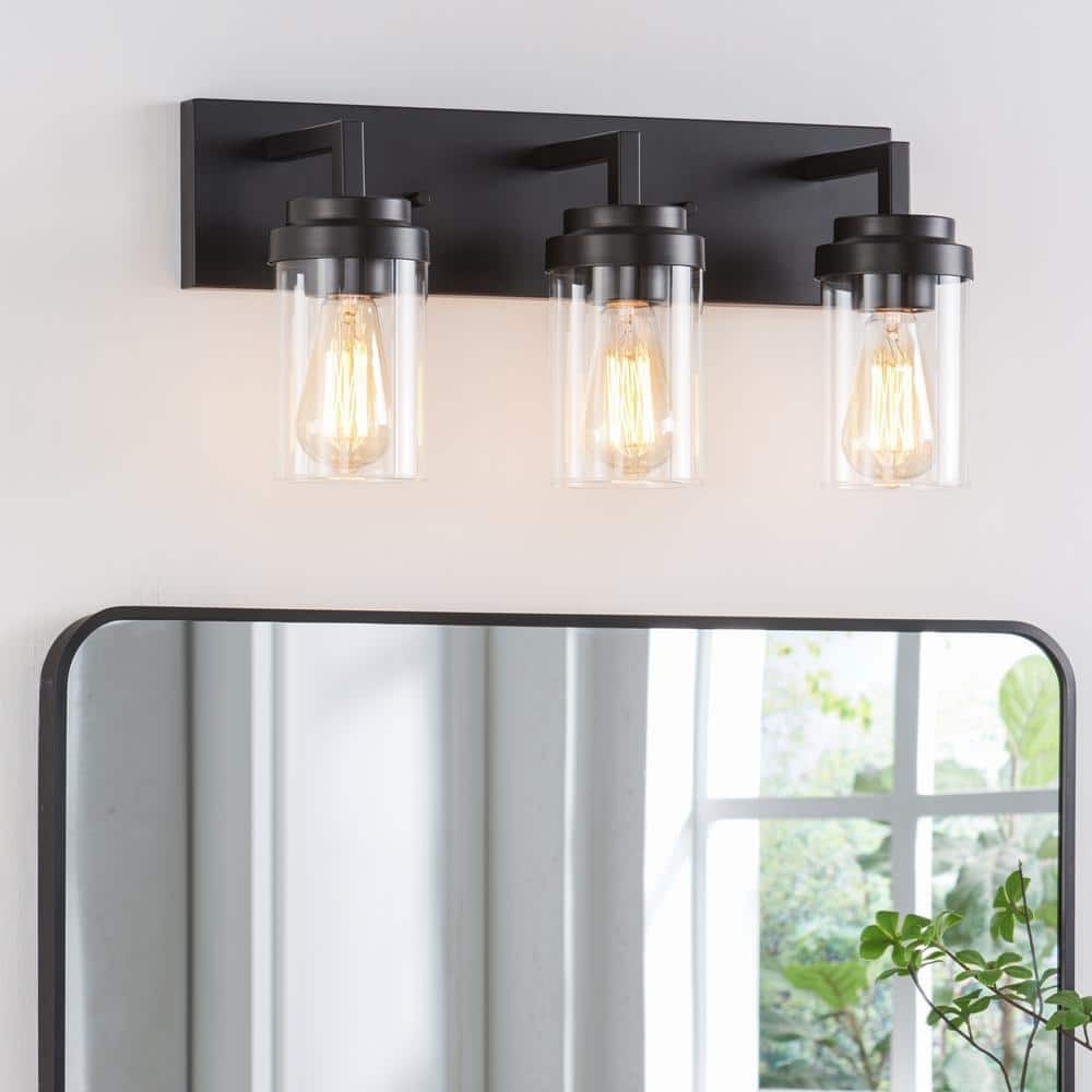 Pyros Farmhouse Clear Glass Cylinder Vanity Wall Light