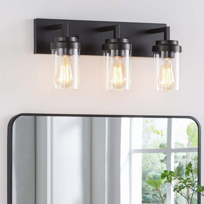 Pyros Farmhouse Clear Glass Cylinder Vanity Wall Light