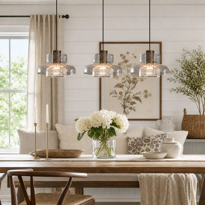 Arloen Modern Crackle Glass Pendant Light