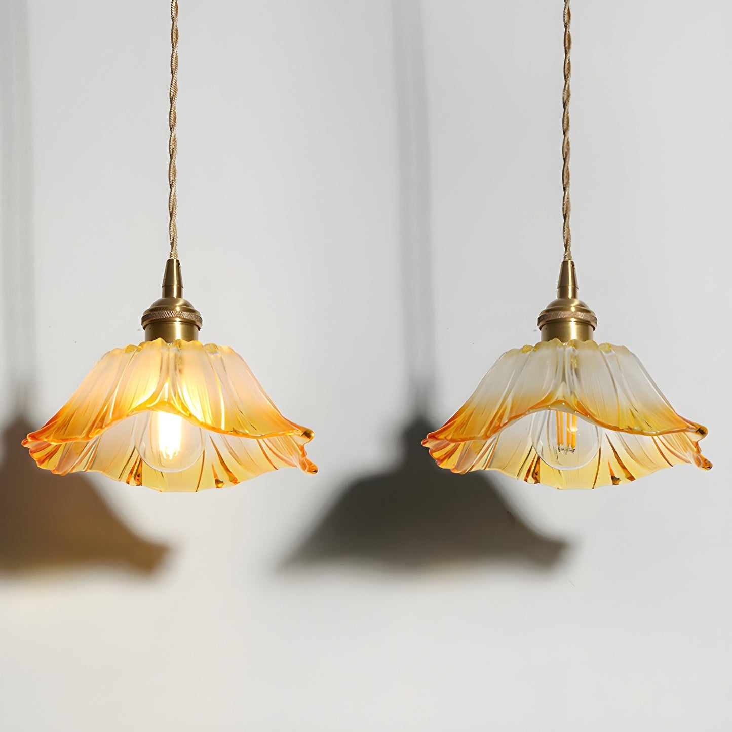 Brion Yellow Glass Flower Single Pendant Light
