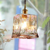 Cyralix Brass Coffee Water Ripple Glass Pendant Light