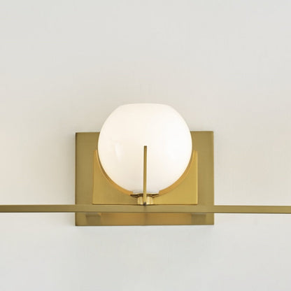 Ron Modern 3-Light White Ball Brass Wall Light