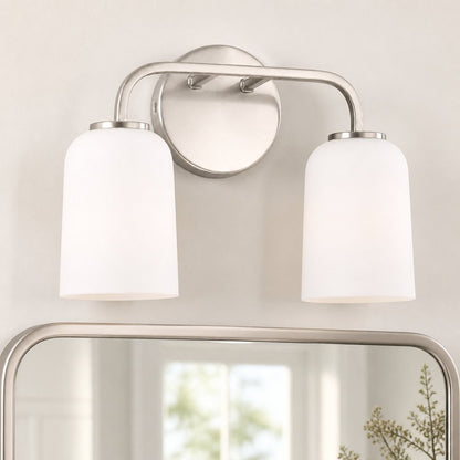 Bransen Modern Milk Glass 2/3-Light Vanity Wall Sconce