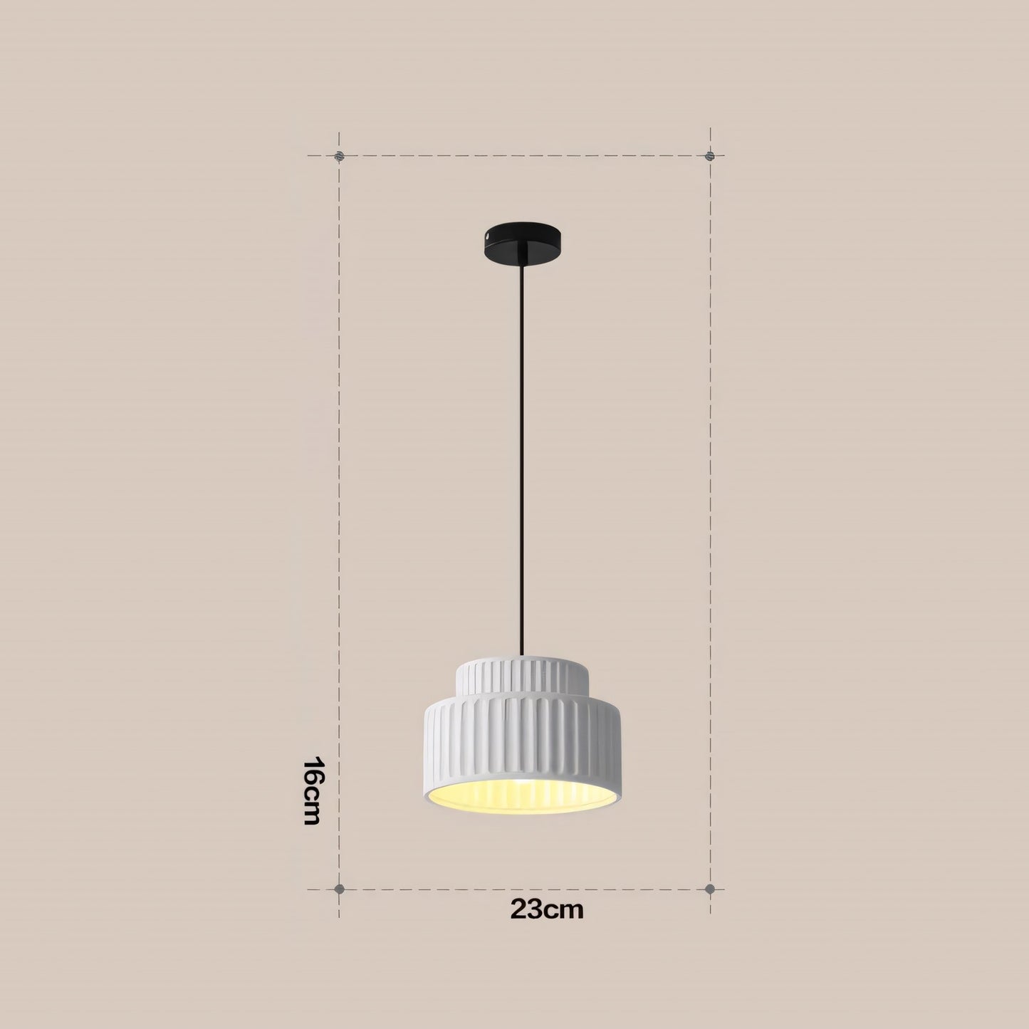 Draxithor Wabi Sabi Fluted Resin Cream Pendant Light