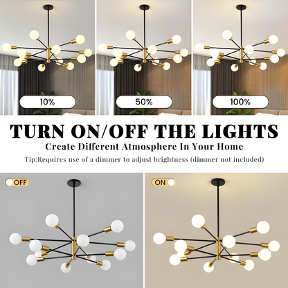 Drayven Modern Tiered Sputnik Metal Chandelier