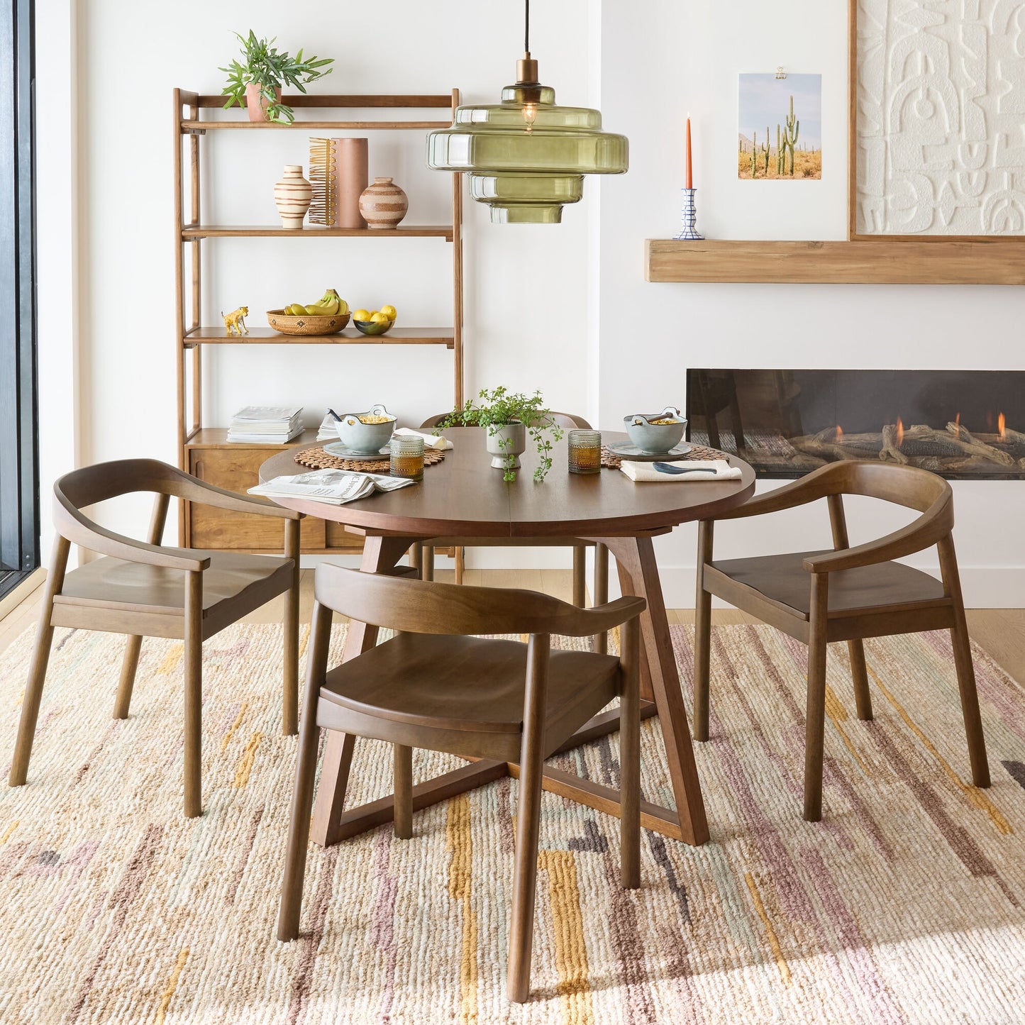 Yves Contemporary Tiered Green Glass Pendant Light