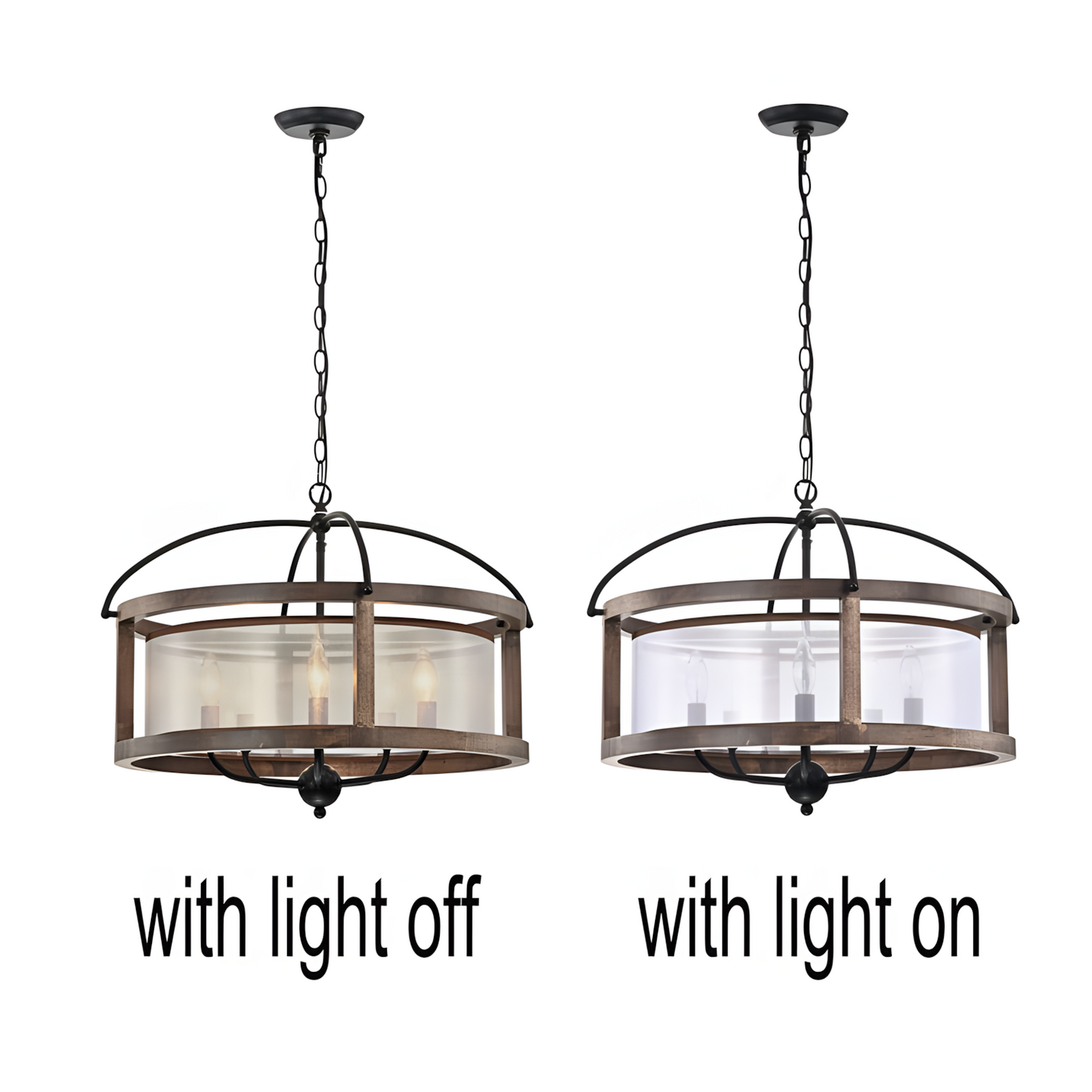 Aelric Farmhouse 5-Light Metal Frame Drum Chandelier