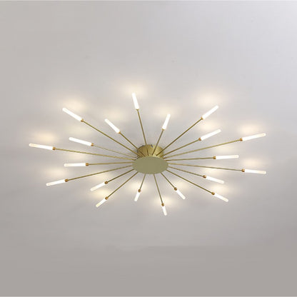 Pranika Modern Sputnik LED Fireworks Semi Flush Mount Ceiling Light