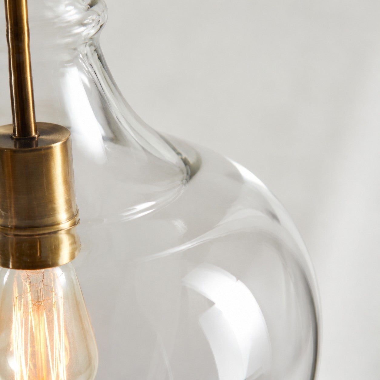 Yates Industrial Clear Glass Pendant Light