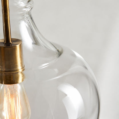 Yates Industrial Clear Glass Pendant Light