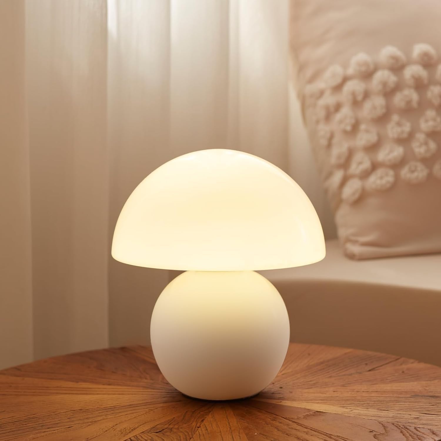 Evinth Mini Colorful Ceramic Base Mushroom Table Lamp