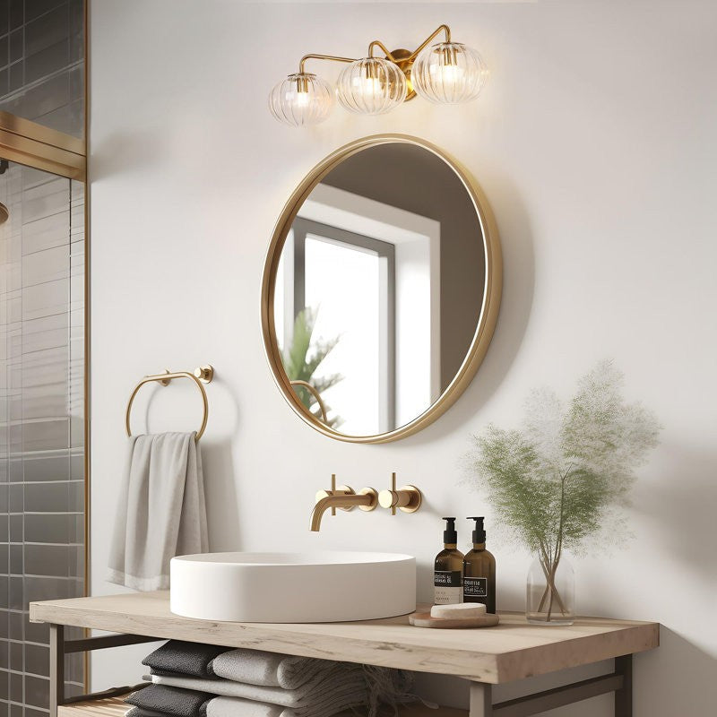 Cedric Modern Brass Spherical Glass Wall Light