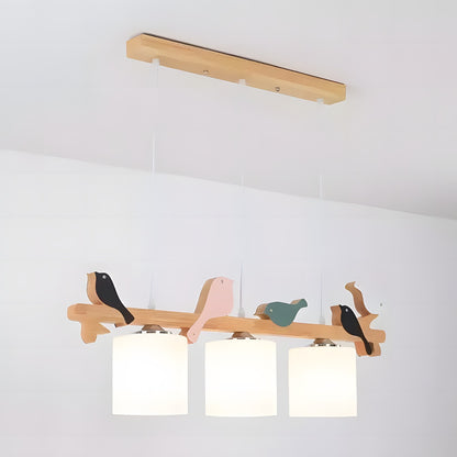 Bird Wooden Chandelier