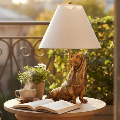 Aurea Unique Animal Table Lamp - Dog Sculptural Accent Lighting for Bedroom & Living Room