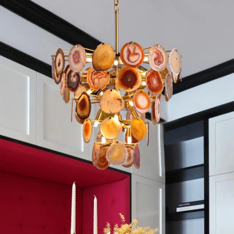 Gideon Slice Agate Tower Chandelier