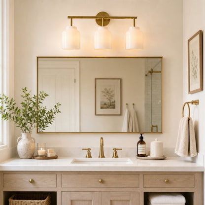 Drilon Modern 3-Light Milk Glass Bathroom Sconce