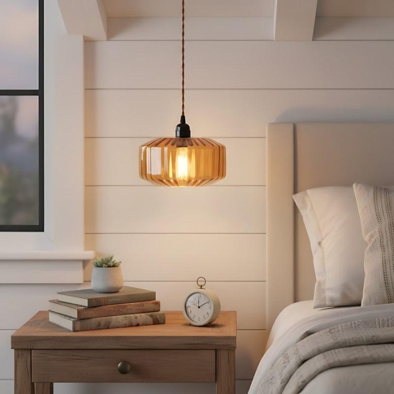 Ivan Vintage Handmade Striped Glass Pendant Light