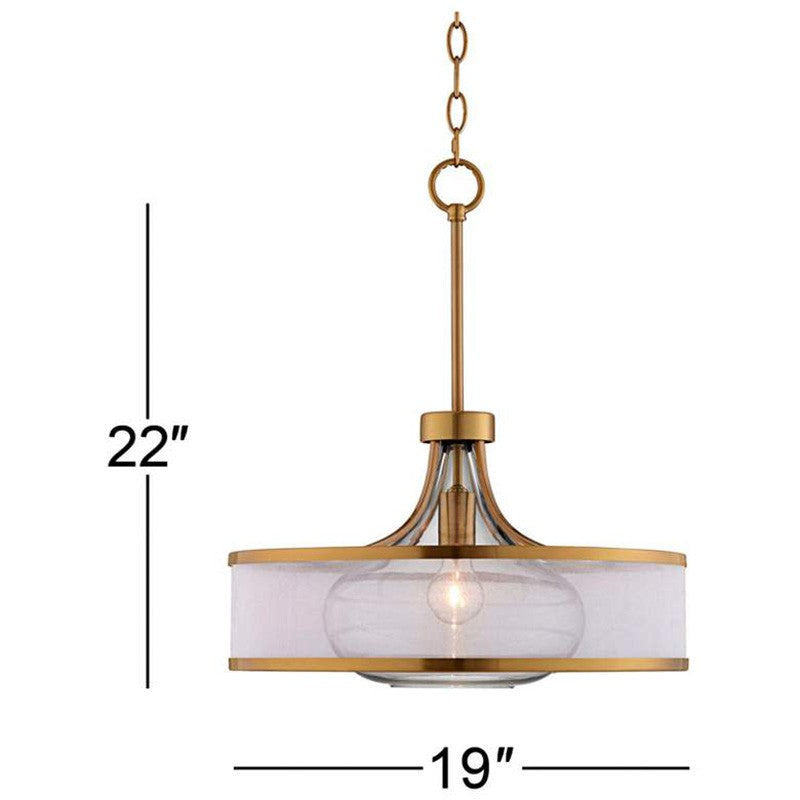 Myrith Antique Organza Glass Drum Shape Pendant Light