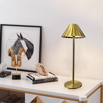 Heley Exquisite Brass Color Rechargeable Dimmable Cordless Table Lamp