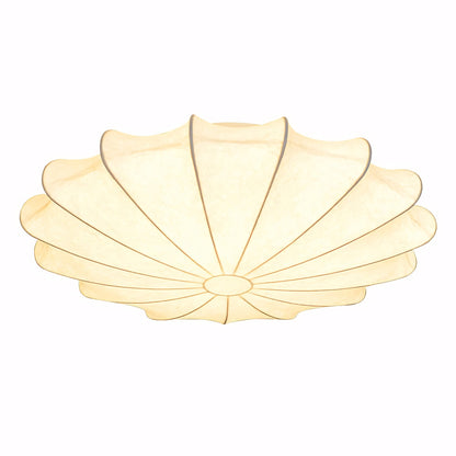 Savionne White Silk Seashell Flush Mount Light