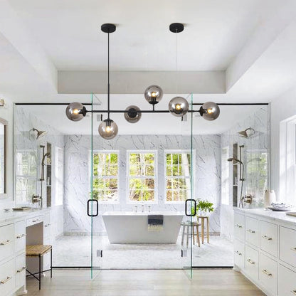 Celestina 6 Light Linear Glass Orb Pendant Light