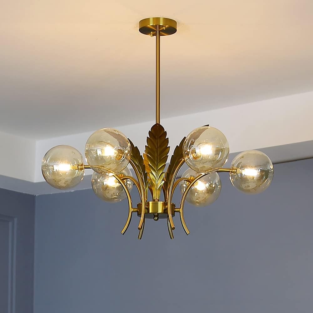Zephyr Luxury 6-Lights Globe Glass Chandelier